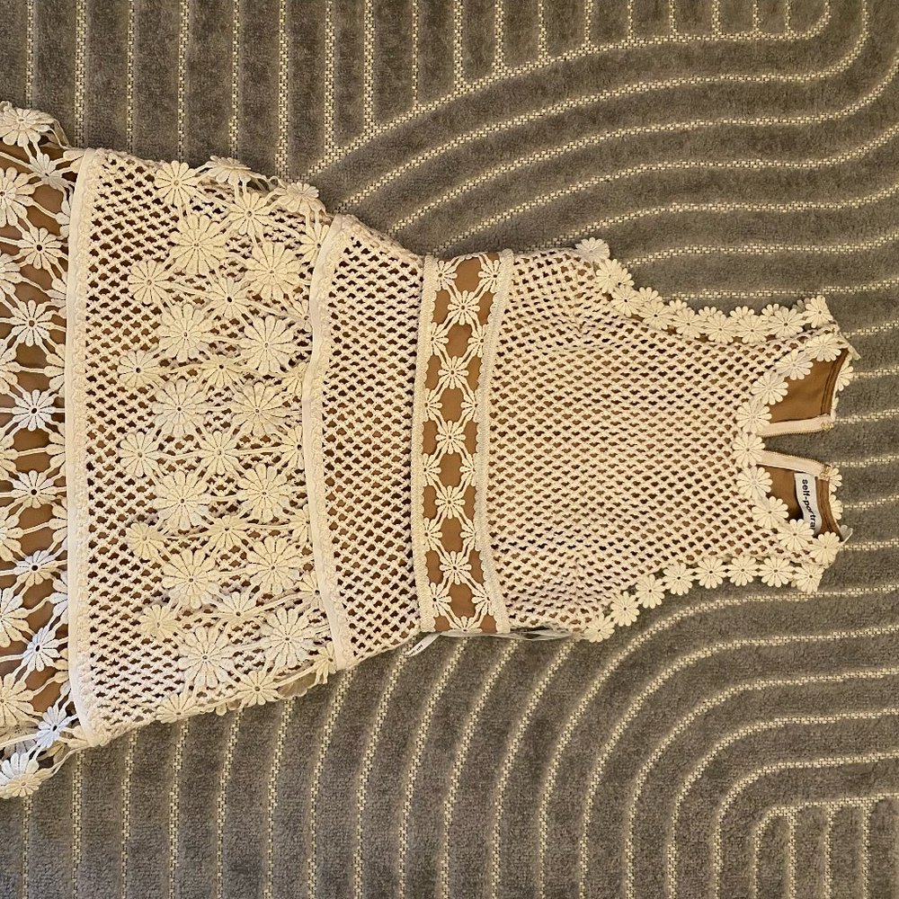 Self Portrait Crochet Mini-Dress